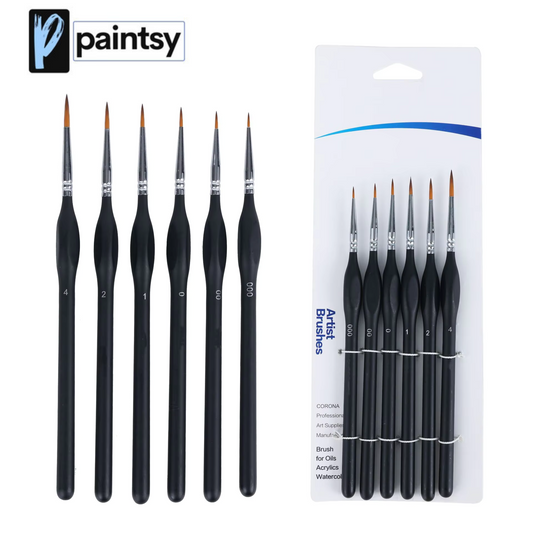 Set of 6 Premium Brushes for Painting